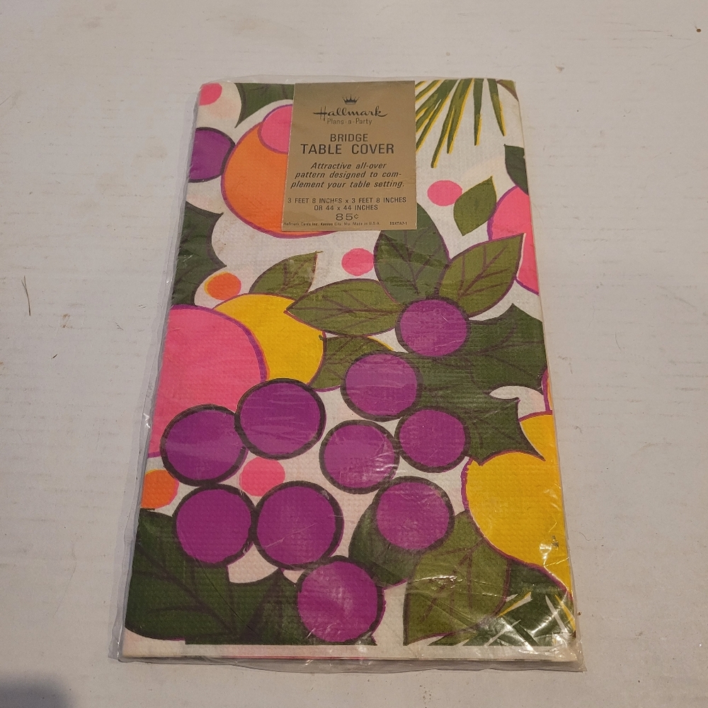 Vintage Mid century Modern Table Cloth Cover Hallmark Party Paper Material MCM